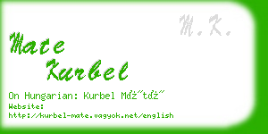 mate kurbel business card